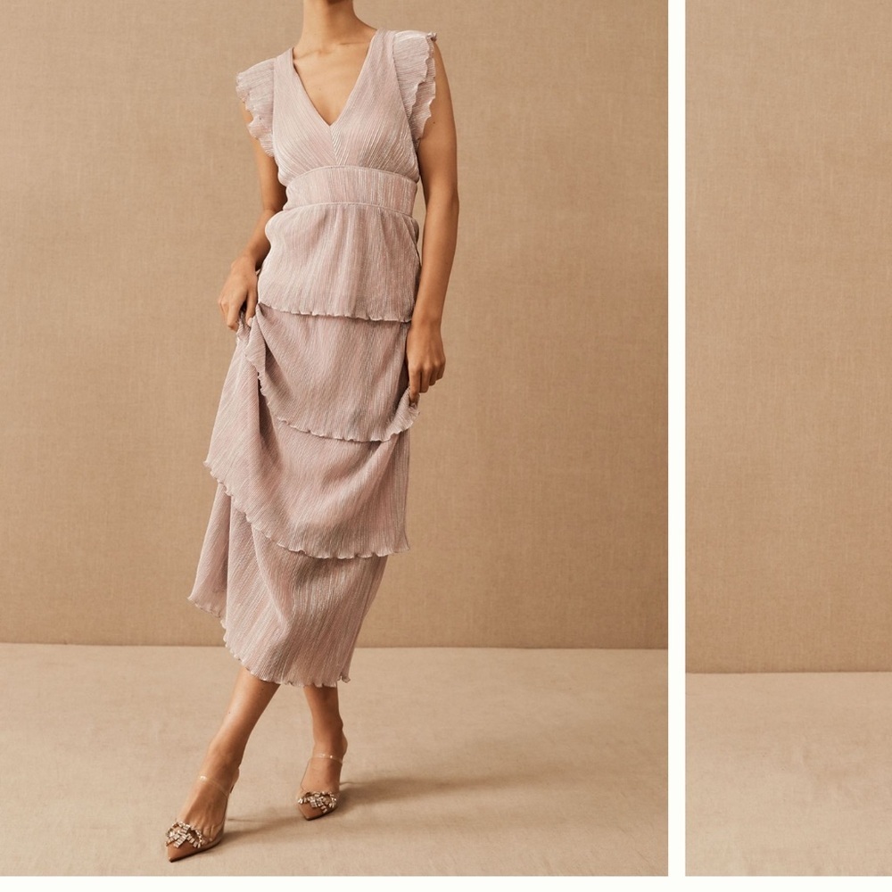 Bhldn Saylor Wallis Deep V Midi Dress Size Small Nwt